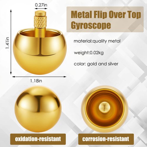 2 Pieces Metal Spinning Top Metal Flip Over Top Aluminum Top Spinner Top Physics Toy Gyroscope Stainless Steel Top Educational Toys for Girls Boys and Adult