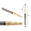 Yonico Tapered Endmill Ball Nose Router Bits CNC Engraver Solid Carbide Spiral 1/8-Inch 1/4-Inch Shank 37413-SC