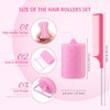 Syhood 48 Pcs Foam Sponge Hair Rollers Soft Sleeping Curlers Flexible Sponge Curler and Rat Tail Comb for Women Hairdressing Styling(Pink,1.57 inch)
