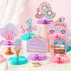 Hotop 9 Pcs Donut One Sweet Birthday Party Decorations Table Honeycomb Centerpieces Donut Table Topper Doughnut Birthday Sign Decor Birthday Theme Table Party Supplies for Girls Baby Shower