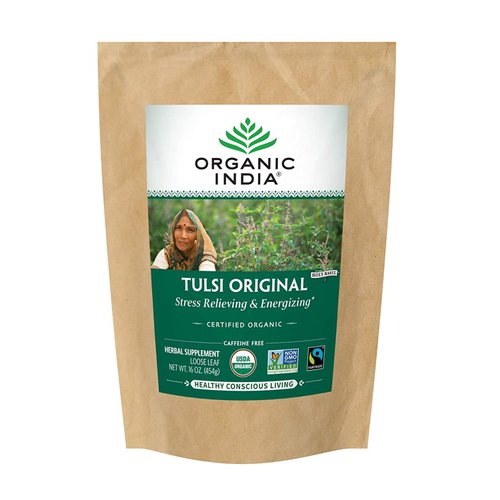 ORGANIC INDIA Tulsi Original Tulsi Tea - Organic Loose Leaf Tea, Holy Basil Tea and African Basil, Herbal Tea, Calming and Stress Relief Tea, Immune Support, Non-GMO, Caffeine-Free - 1 lb Bag
