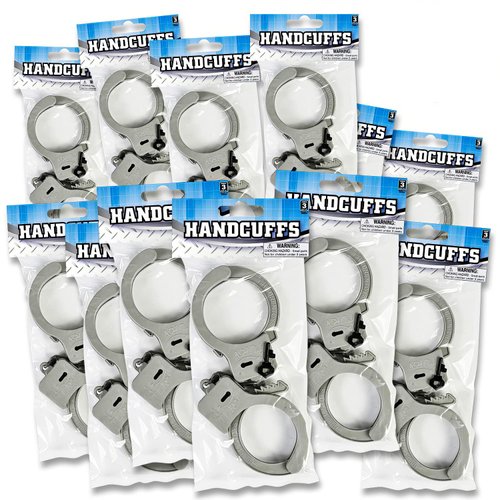 ArtCreativity Plastic Handcuffs for Kids – Pack of 12 Toy Handcuffs with Keys, Fun Play Handcuffs for Kids, Party Favors, Costume Props, Goody Bag Fillers, and Gifts for Boys and Girls
