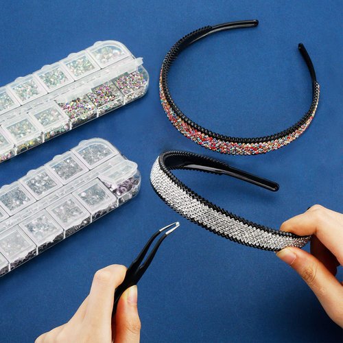 4488 Pieces Nail Art Rhinestones Crystal Flatback Rhinestones with Rhinestone Picker Pick Up Tweezers for Nails Art Clothes Shoes Bags Decoration (Colorful, AB Color and Clear)