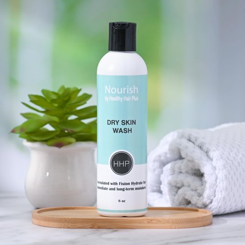 Nourish by Healthy Hair Plus Dry Skin Face Wash, Gentle Hydrating Face Wash with Hyaluronic Acid to add and lock in Moisture.