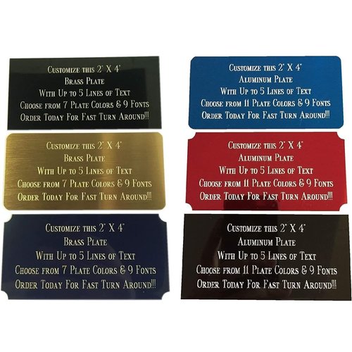 Custom Personalized Engraved Brass/Aluminum Name Plate Plaque Art Label Tag Gift Trophy 2x4 / 2x6 / 3x6 inch
