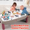 smilixin 12 PCS Animals Figures,Mini Farm Animal Figurines,Plastic Farm Animal Figures Set,Animals Learning Educational Toys Cake Toppers Birthday Gift for Kids