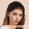 VOCOSTE Knotted Headbands, Solid Colors Top Knot Headbands, Elastic Headbands for Women, Non-slip Knot Hair Bands Hair Hoop Headpiece, Black