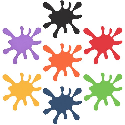 42 Pcs Paint Splatter Cutouts Colorful Art Painting Party Decorations Art Paint Splash Silhouette for Art Painting Theme Birthday Party Decoration School Bulletin Board Craft Home Wall Decor