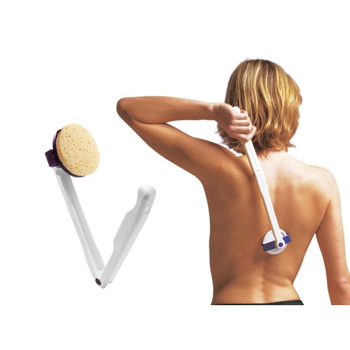 KMINA - Folding Lotion Applicator for Back (Includes Accessory Kit), Long Handled Back Lotion Applicator, Back Cream Applier for Senior, Sunscreen Applicator for Back Foldable - Made in Europe