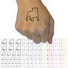 Bulldog English British Dog Outline Temporary Tattoo Water Resistant Fake Body Art Set Collection - White (One Sheet)