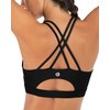 RUNNING GIRL Strappy Sports Bra for Women, Sexy Crisscross Back Medium Support Yoga Bra with Removable Cups(WX2354 Black,M)