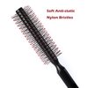 Small Round Hair Brush for Blow Drying Short, Thin, Fine Hair, Wooden Styling Blowout Roller Hairbrush with Soft Nylon Bristles, Both for Men & Women, 1.4 Inch