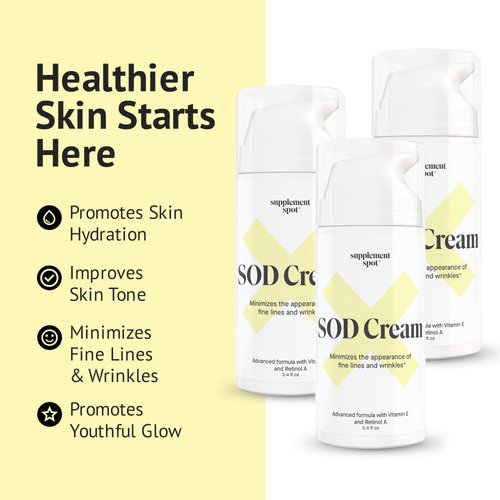 Superoxide Dismutase SOD Anti Aging Cream, Anti Aging Face Cream to Repair Fine Lines & Wrinkles for Smoother, Firmer & Younger Looking Skin, Superoxide Dismutase Face Moisturizer (3.4 oz 2 Pack)