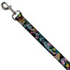 Dog Leash Alice Cheshire Cat Flowers Poses2 Follow Me to Wonderland 4 Feet Long 1.5 Inch Wide