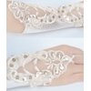 JISEN Women Banquet Party Fingerless Elegant Lace Embroidered Bridal Gloves 11 Inch Champagne