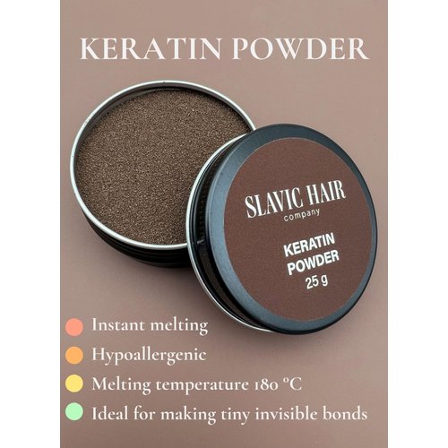 0.9 OZ Italian Keratin Glue for Hair Extensions Hot Fusion Flat/Nail/U/I Tip Powder (Light Brown)