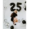 Black Number 5 Balloon 40 Inch, 5 Balloon Number, 5th Birthday Decorations, Black Party Supplies for Boys Girls