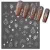 TailaiMei Valentine's Day Star Moon Nail Stickers, Self-Adhesive Golden Heart Nail Art Decals for DIY Nail Decorations (3 Sheets)