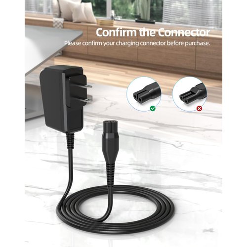 4.3V Power Cord Only Fit for Philips-Norelco-Oneblade QP2520-Series QP2520 / 90, QP2520 / 70, QP2520 / 72 All-in-One Grooming Trimmer Electric-Shaver Razor Power Adapter Supply
