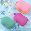 4 Pieces Baby Bath Sponge Cotton Baby Sponge Soft and Absorbent Sponge for Kids Babies Men Women (Red, Purple, Green, Orange)