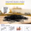 Swpeet 380Pcs 2 Styles 1.9Inch 2.4Inch 2.7Inch Black Hair Pins Bobby Pins with Rubber Bands Kit, Including 120Pcs Bobby Pins and 160Pcs U Hair Pins Hair Clips with Soft Elastic Bands for Girls and Women
