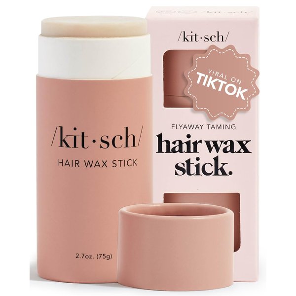 Kitsch Hair Wax Stick for Women & Men - Hair Slick Back Stick, Anti-Frizz and Fly Away Hair Tamer, No Residue Hair Finishing Stick for Flyaways, All Day Hold Styling Product for Smoothing Hair Strands