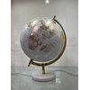 Abbott Collection 57-LATITUDE-05 Spinning Small Decorative Globe, White/Silver, 11" H