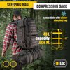 M-Tac Compression Stuff Sack for Sleeping Bag Military Water Resistant Compression Bag Lightweight Nylon Compression Sack for Travel, Camping, Hiking, Outdoor (Black, L - 24 liters)