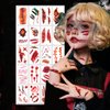 30 Sheets Halloween Temporary Tattoos, Zombie Makeup, Scar Wound Blood Bleeding Tattoo Stickers for Women Men Halloween Party Cosplay (HY-2)