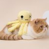 Andiker Cat Interactive Toy, Octopus-Shaped Cat Plush Toys with Crinkle Paper, Cat Toys for Indoor Cats to Scratch and Chew for Kitten Gifts and Cat Lovers (Yellow)