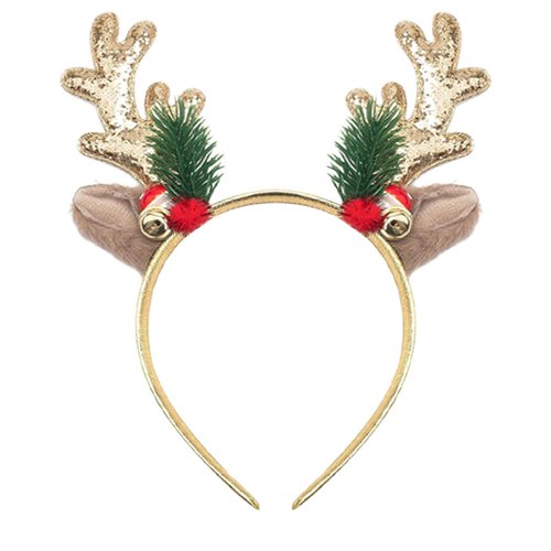 Christmas Headband for Women, Christmas Reindeer Antlers Headband Hair Hoop, Glitter Antler Headb...