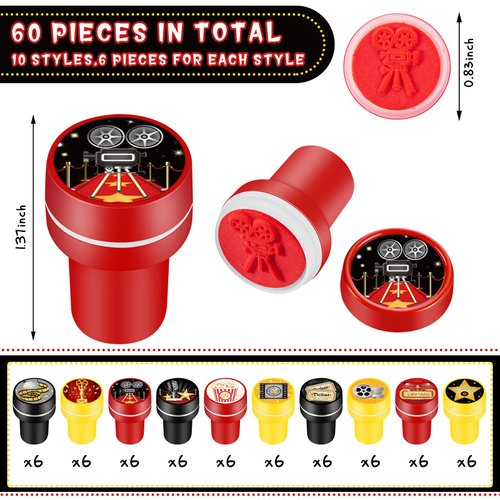 Qilery 60 Pcs Movie Night Party Favors Movie Night Stampers Movie Night Birthday Party Supplies Goody Bag Stuffer Filler Friends Theme Favors Decorations Prizes