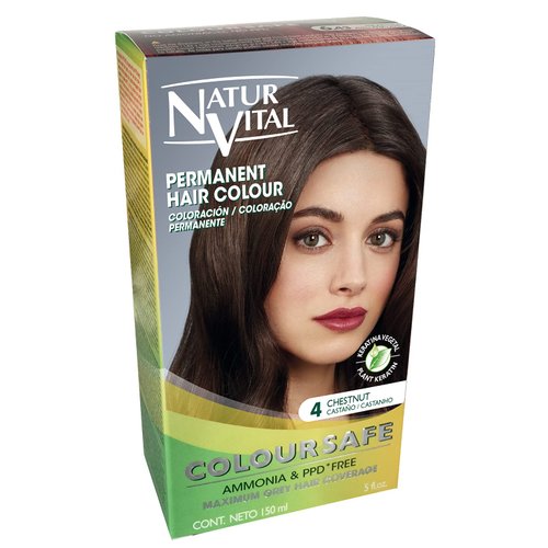 Permanent Hair Dye, Permanent Hair Color . Coloursafe, No Ammonia,Resorcinol,Parabens, or PDD. (~4 Chestnut Hair)