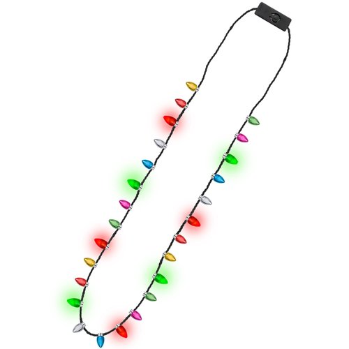 Christmas Light Necklace, 1pcs Light up Christmas Bulb Necklace Party Supplies, Glowing Xmas Colo...