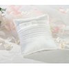 Lillian Rose White Simple Pleated Silk Wedding Ring Pillow, 6"