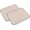 Sinland Microfiber Dish Drying Mat Super Absorbent Dish Drying Rack Pads Kitchen Counter Mat 16Inch X 18Inch Beige 2 Pack