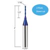 DashHound BRD222 Solid Carbide Spiral Plunge Router Bit 2 Flutes Down Cut CNC Router Bits End Mill NACO Coated 1/16"CD X 1/2"CL X 1/4"SD x 2"OL
