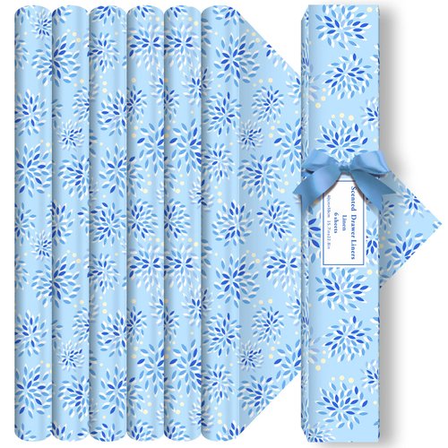 DERDUFT Fresh Linen Scented Drawer Liners, Dresser Drawer Liner, 6-Sheets Scented Paper Liner, for Home Shelf Closet Cabinet