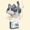 Pet Cute Gray Cat Building Sets, Micro Building Blocks Cats, Cute Animal Series Micro Mini Building Blocks Kit, Cat Mini Building Blocks for Boys & Girls (Cat - 673Pcs)