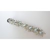Generic Silver metal blue iridescent stone and leaf alligator hair claw clip clamp