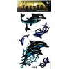 Tattoos 2 Sheets Cartoon Dolphin Sea animal Fake Temporary Tattoos Sticker Waterproof Sexy Body Art Men Women Child Tattoo Removable 3D Style Fashion Fantasy