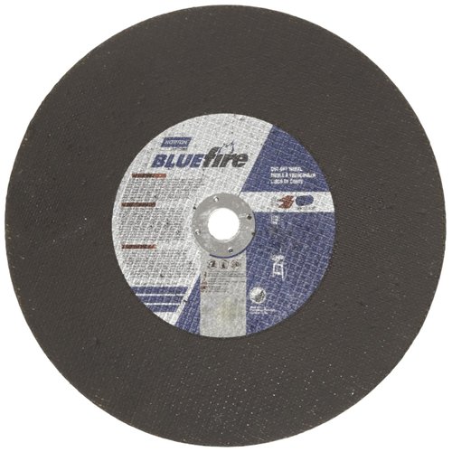 Norton Blue Fire Free Cut Chop Saw Reinforced Abrasive Cut-Off Wheel, Type 01 Flat, Zirconia Alumina and Aluminum Oxide, 1" Arbor, 14" Diameter x 7/64" Thickness (Pack of 1)