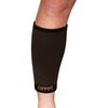Copper D Copper Compression Calf Sleeve - Rayon from Bamboo Charcoal Copper Infused Calf Support Brace - Size Small - Medium - Black Partial Copper Dots - 2 Pack