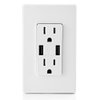 Leviton T5632-W Type-A USB In-Wall Charger with 15A Tamper-Resistant Outlet, USB Charger for Smartphones, White