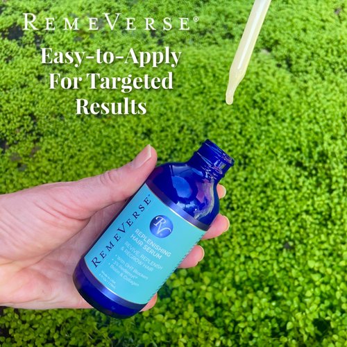 RemeVerse Replenishing Hair Serum with 3% Redensyl to Revive Thinning Hair, Mitigate Hair Loss, Encourage New Hair Growth. Contains Biotin, Collagen, Peptides, DHT Blockers, Vitamins (4 Fl Oz)