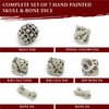 DND Dice Set - Set of 7 Polyhedral Skull & Bone RPG Dice - D20, D12,%D10, D10, D8, D6 & D4 Sided. Cool & Unique Gift for Dungeons & Dragons, Warhammer, D&D, Pathfinder, D and D Accessories. (White)