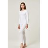 DEVOPS Women's Thermal Underwear Long Johns Top & Bottom Set (Small, White)