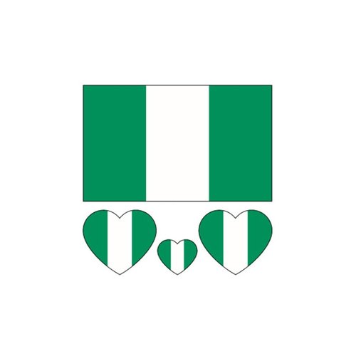ZPDNURZL 10 Sheets Nigeria Flag Tattoos Stickers 40 Pcs Waterproof Sweat Sports National Flag Removable Fake Tattoos
