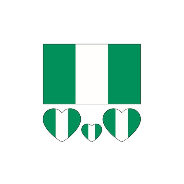 ZPDNURZL 10 Sheets Nigeria Flag Tattoos Stickers 40 Pcs Waterproof Sweat Sports National Flag Removable Fake Tattoos
