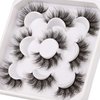 JIMIRE Flare Mink Lashes Fluffy Wispy False Lashes Pack Fluttery 10D Multi-dimensional Volume False Eyelashes 5 Pairs